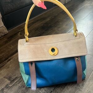 YSL Muse Two bag 2008 color block leather